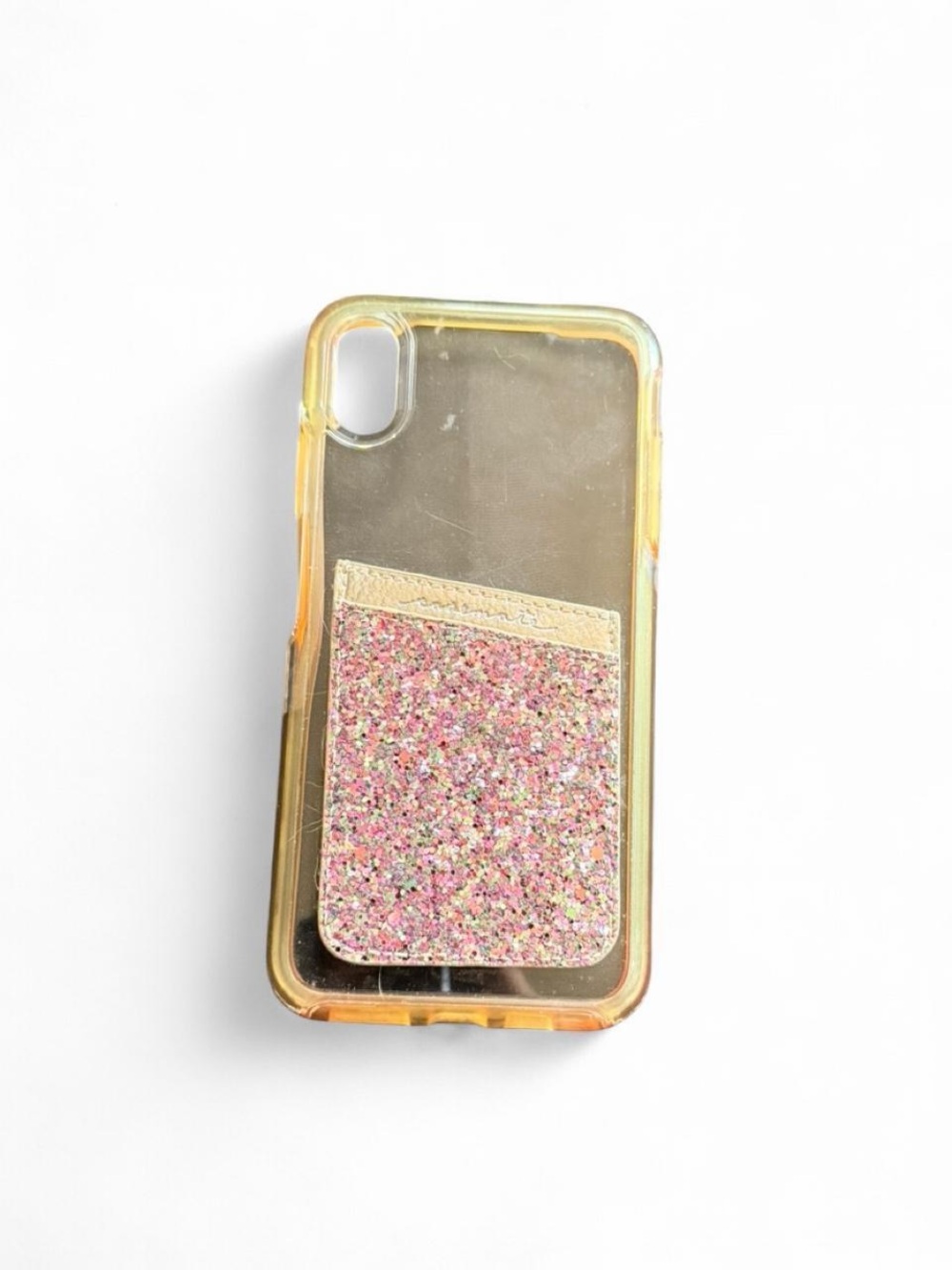 OtterBox Symmetry iPhone X/XS Case - Clear Purple Glitter Card Holder